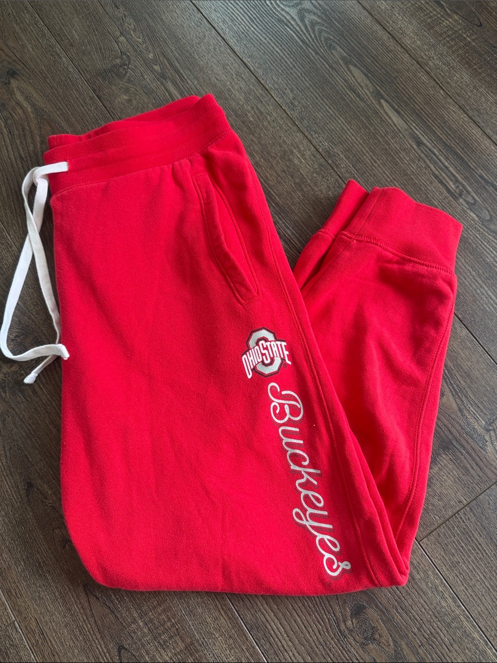 Champion Ladies Red OSU Buckeyes Sweatpants with White Drawstring Large - Picture 1 of 7